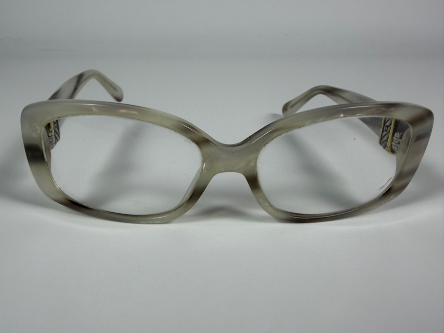 Just Added - David Yurman Prescription Cable Classics Gray Striped Horn Acetate Eyeglass Frames With Sterling Silver Accent [Photo 4]