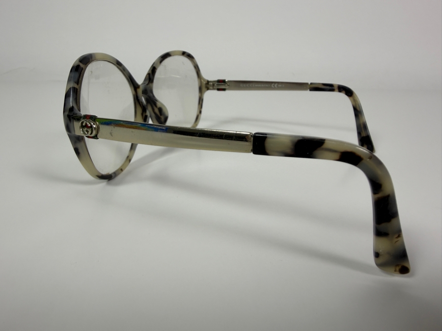 Just Added - Vintage Gucci Oversized Prescription Tortoiseshell Acetate Eyeglass Frames With Interlocking GG Logo [Photo 3]