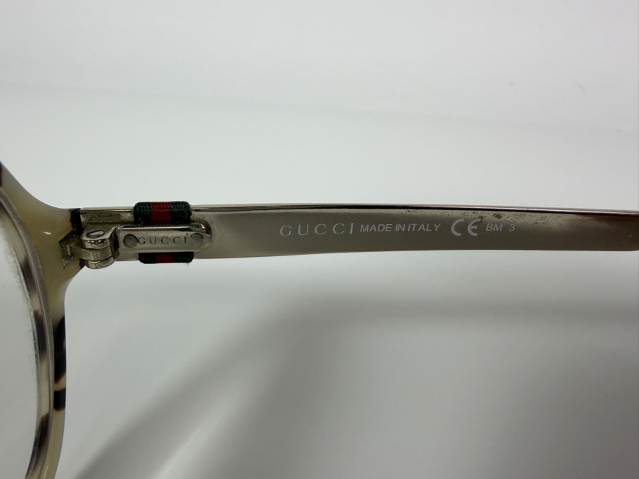 Just Added - Vintage Gucci Oversized Prescription Tortoiseshell Acetate Eyeglass Frames With Interlocking GG Logo [Photo 6]