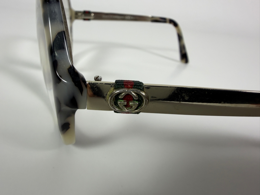 Just Added - Vintage Gucci Oversized Prescription Tortoiseshell Acetate Eyeglass Frames With Interlocking GG Logo [Photo 5]