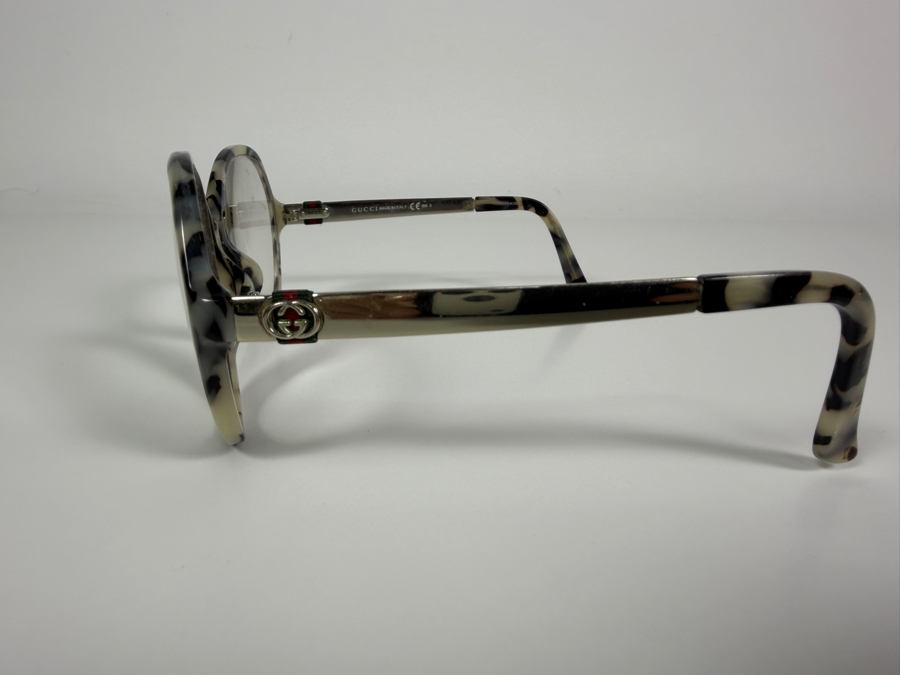 Just Added - Vintage Gucci Oversized Prescription Tortoiseshell Acetate Eyeglass Frames With Interlocking GG Logo [Photo 4]