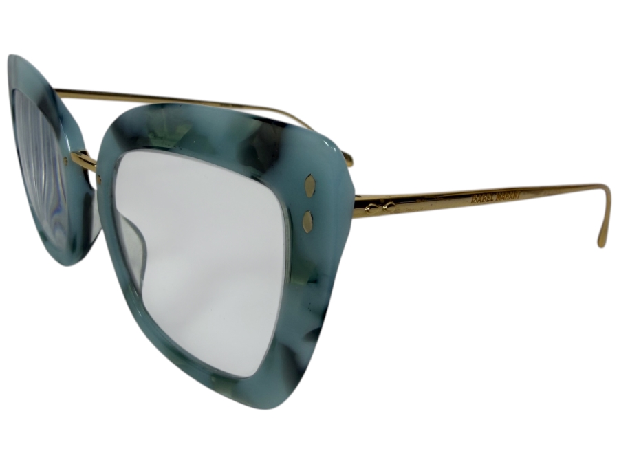 Just Added - Isabel Marant Prescription IM 0083/G/S Blue Tortoiseshell Cat Eye Eyeglass Frames With Gold Tone Temples