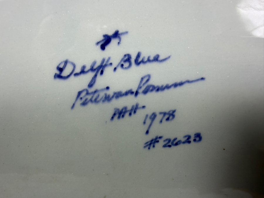 Just Added - Piet Van Rossum 1978 Hand Painted Delft Blue Ceramic Delftware Mantel Clock #2623 9'W X 4'D X 14'H [Photo 5]