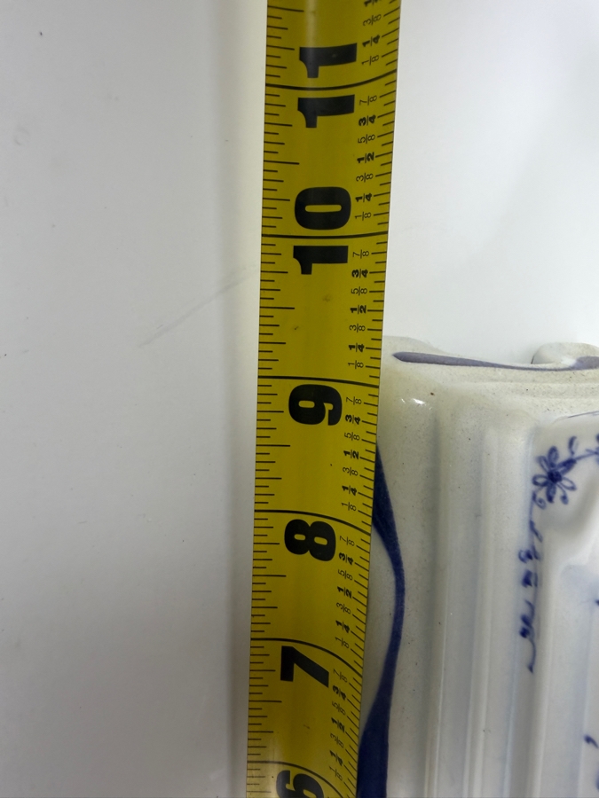 Just Added - Piet Van Rossum 1978 Hand Painted Delft Blue Ceramic Delftware Mantel Clock #2623 9'W X 4'D X 14'H [Photo 7]