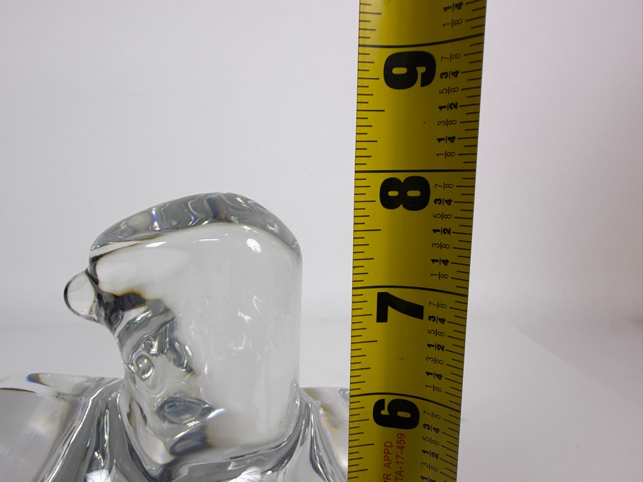 Just Added - Orrefors Sweden Olle Alberius Signed Crystal Eagle Bird Figurine Sculpture 6'W X 8'H [Photo 4]