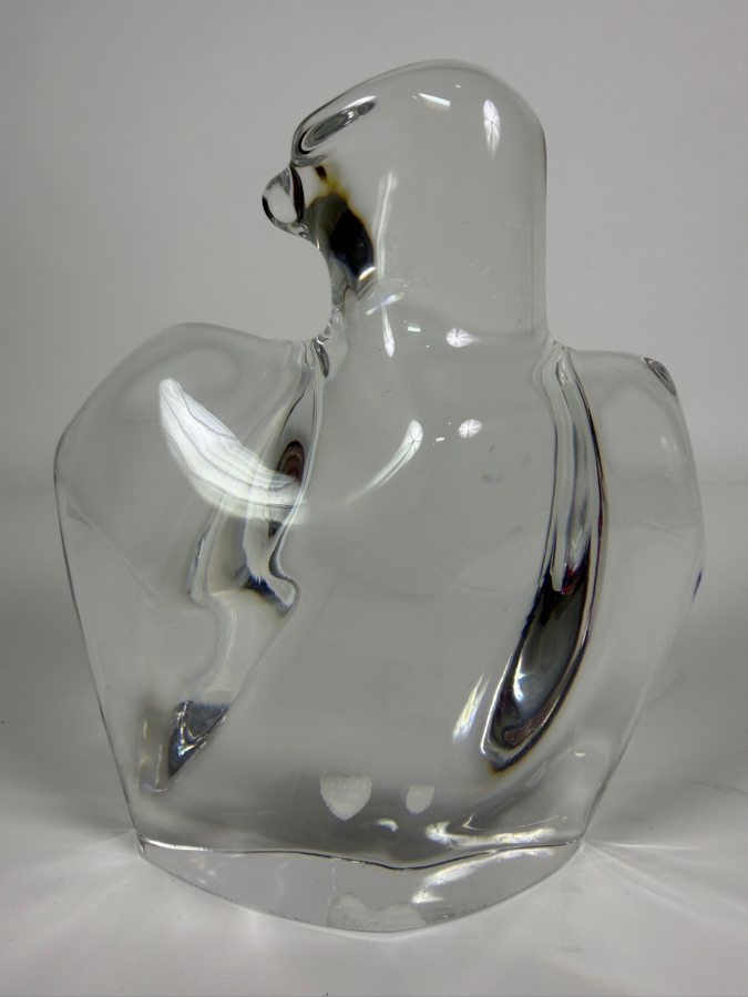 Just Added - Orrefors Sweden Olle Alberius Signed Crystal Eagle Bird Figurine Sculpture 6'W X 8'H [Photo 3]