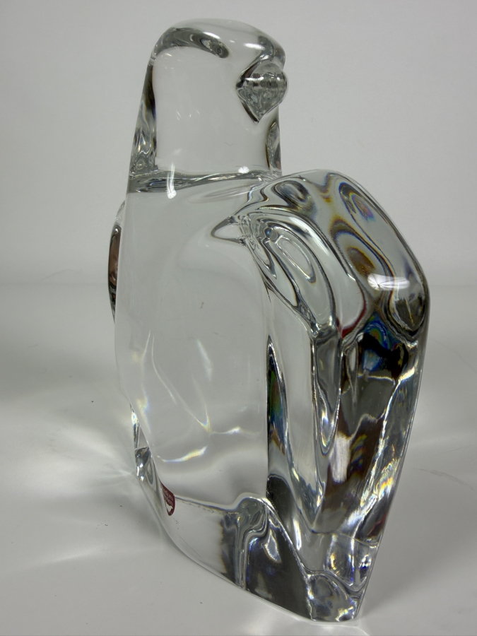 Just Added - Orrefors Sweden Olle Alberius Signed Crystal Eagle Bird Figurine Sculpture 6'W X 8'H [Photo 2]