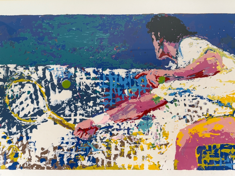 Just Added - LeRoy Neiman Hand Signed Get Shot Tennis Limited Edition Serigraph 52/300 28'W X 12'H Framed: 38'W X 22'H [Photo 3]