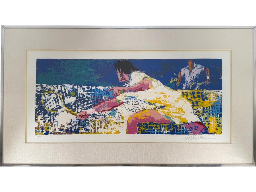 Just Added - LeRoy Neiman Hand Signed Get Shot Tennis Limited Edition Serigraph 52/300 28'W X 12'H Framed: 38'W X 22'H