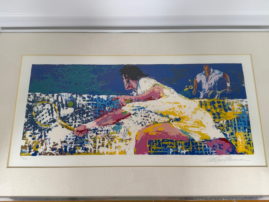 Just Added - LeRoy Neiman Hand Signed Get Shot Tennis Limited Edition Serigraph 52/300 28'W X 12'H Framed: 38'W X 22'H [Photo 11]