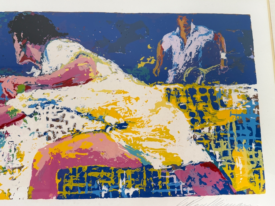 Just Added - LeRoy Neiman Hand Signed Get Shot Tennis Limited Edition Serigraph 52/300 28'W X 12'H Framed: 38'W X 22'H [Photo 4]