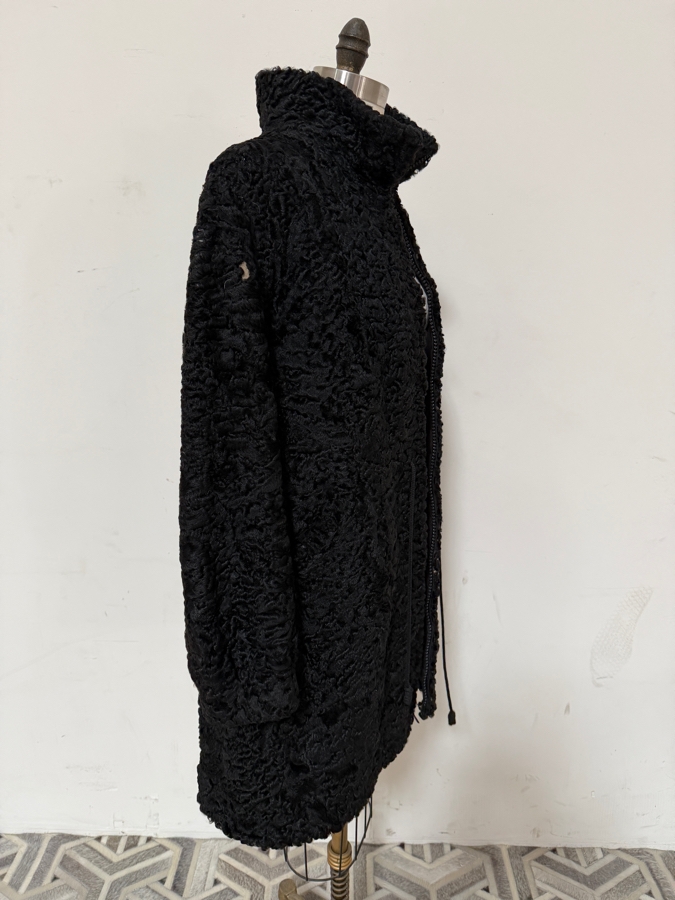 Vintage Sorbara Curly Persian Lamb Fur Coat - Inside Arm Length 16' - Outside Arm Length 24' - Coat Length 37' [Photo 2]
