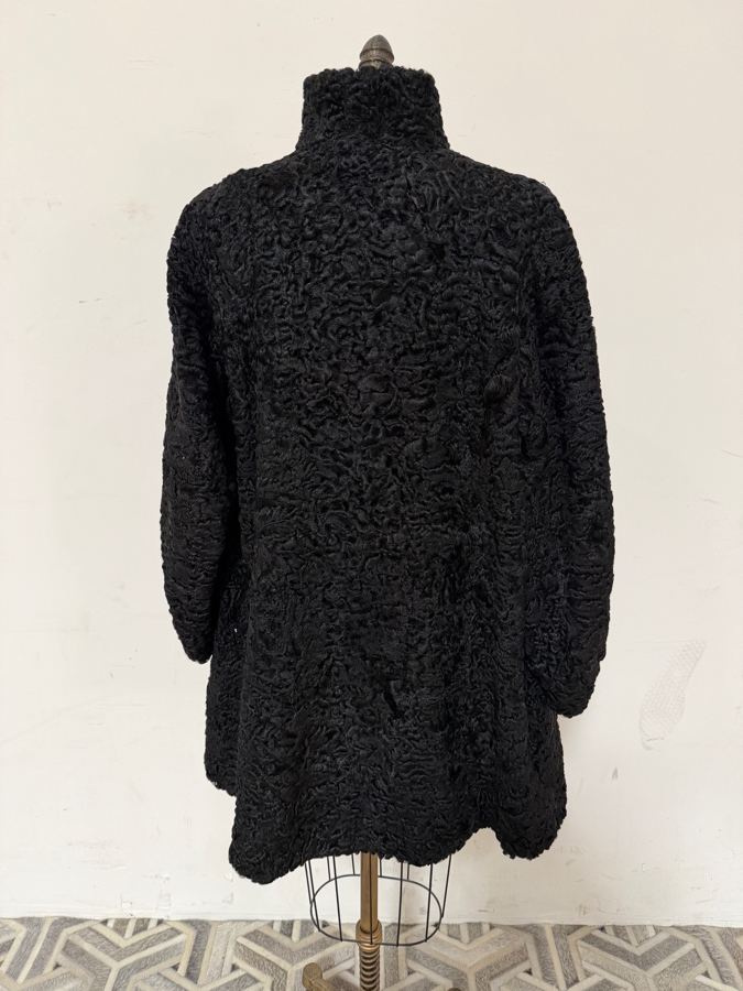 Vintage Sorbara Curly Persian Lamb Fur Coat - Inside Arm Length 16' - Outside Arm Length 24' - Coat Length 37' [Photo 5]
