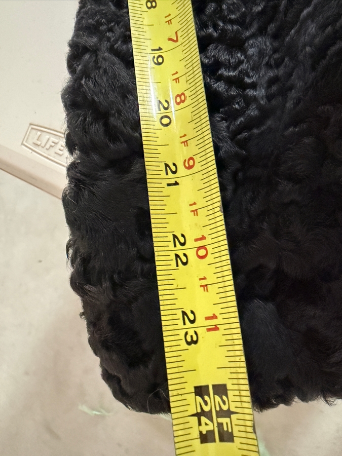 Vintage Sorbara Curly Persian Lamb Fur Coat - Inside Arm Length 16' - Outside Arm Length 24' - Coat Length 37' [Photo 8]