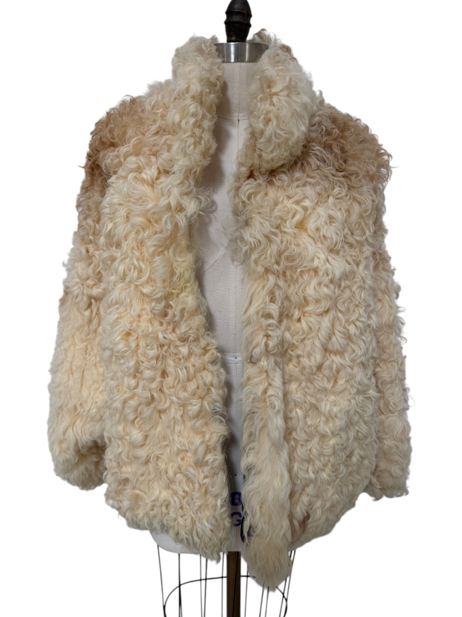 Just Added - Vintage Mongolian Lamb Fur Coat 30'L