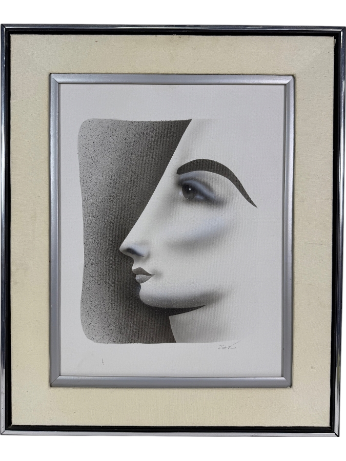 Just Added - ZOX Original Multi-media Airbrush Painting On Canvas - He Created Album Covers For Tom Petty, Steely Dan, The Bee Gees And More - A Graduate Of San Diego State 14 X 17.5 Framed 20 X 24 [Photo 2]