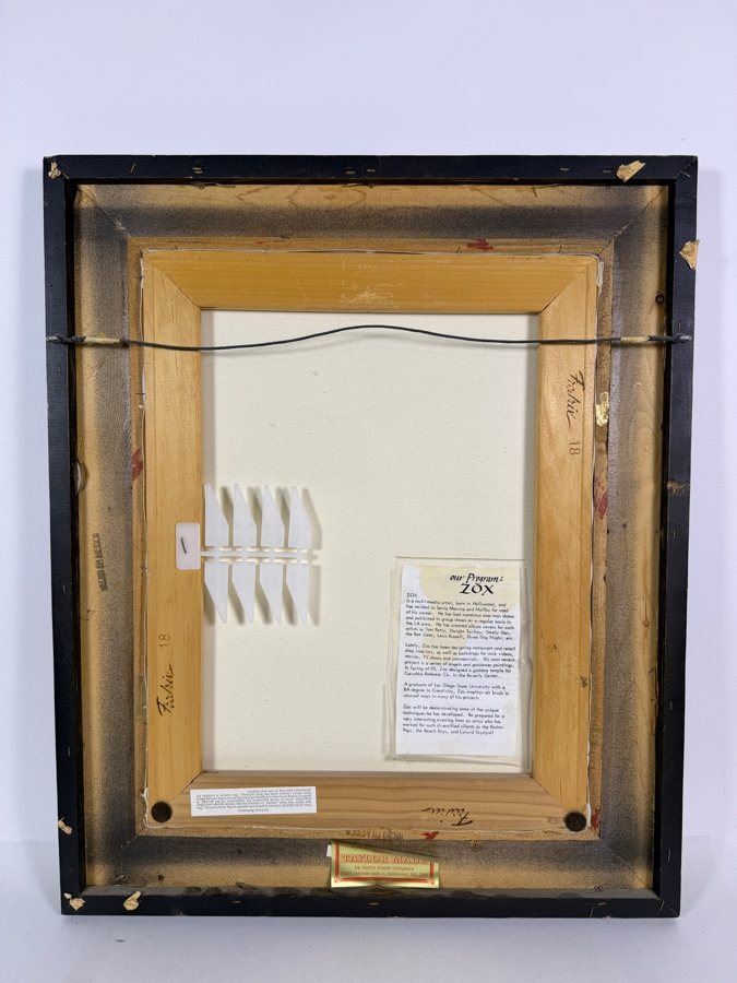 Just Added - ZOX Original Multi-media Airbrush Painting On Canvas - He Created Album Covers For Tom Petty, Steely Dan, The Bee Gees And More - A Graduate Of San Diego State 14 X 17.5 Framed 20 X 24 [Photo 10]