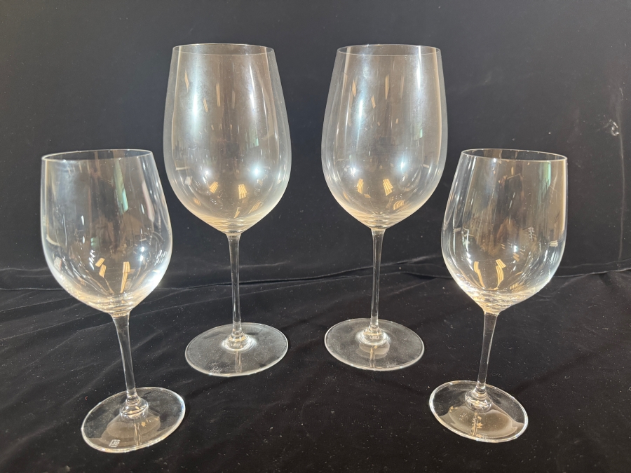 Just Added - Riedel Vinum Crystal Cabernet Sauvignon And Riesling Mixed Wine Glasses Four Piece Set 10.5'H and 7.5'H [Photo 2]