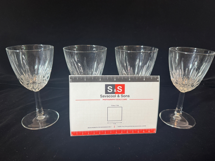 Just Added - Cristal D'Arques Diamant Claret Wine Glasses Set Of Four 5.75'H [Photo 6]