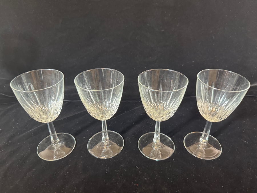 Just Added - Cristal D'Arques Diamant Claret Wine Glasses Set Of Four 5.75'H [Photo 2]