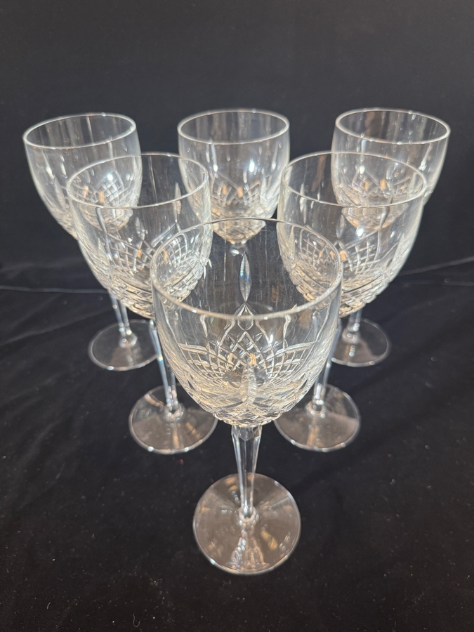 Just Added - Gorham Crystal King Edward Wine Water Goblets Stemware Set Of Six 9'H [Photo 2]