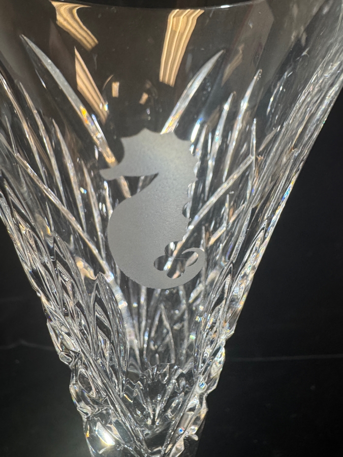 Just Added - Waterford Crystal Seahorse Heritage Collection Toasting Champagne Flutes Pair 9.25'H [Photo 5]
