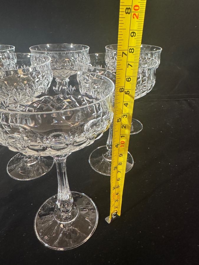 Just Added - Mikasa Montclair Crystal Coupe Champagne Sherbert Glasses Fine Stemware Set Of Thirteen (Found 4 More Not Pictured) 6'H [Photo 4]