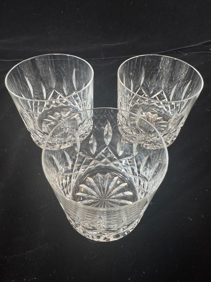 Just Added - Waterford Crystal Lismore Old Fashioned Whiskey Tumbler Glasses Set Of Three 3.25'H [Photo 3]