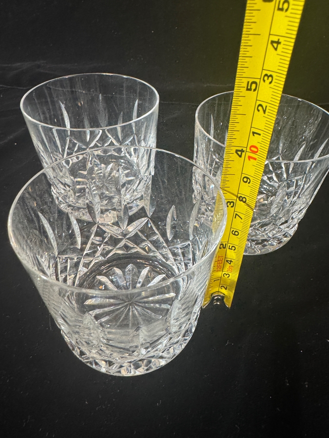 Just Added - Waterford Crystal Lismore Old Fashioned Whiskey Tumbler Glasses Set Of Three 3.25'H [Photo 5]