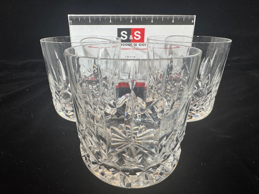 Just Added - Waterford Crystal Lismore Old Fashioned Whiskey Tumbler Glasses Set Of Three 3.25'H [Photo 6]