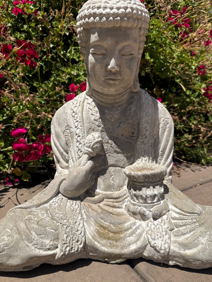 Just Added - Concrete Sitting Medicine Buddha Garden Statue 18'H [Photo 3]