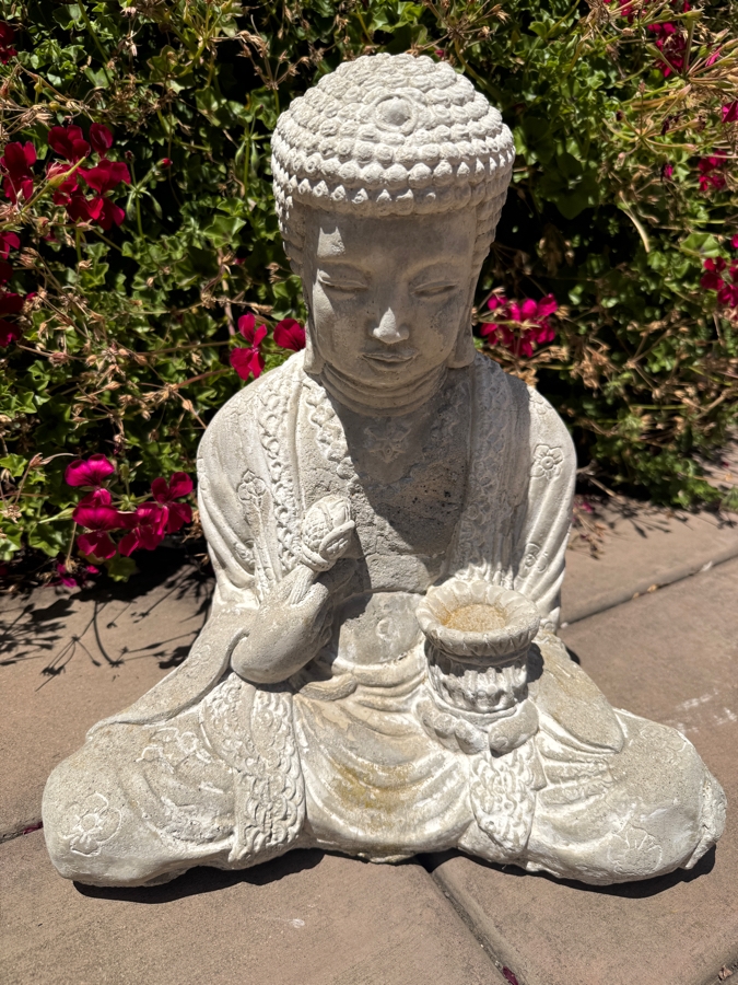 Just Added - Concrete Sitting Medicine Buddha Garden Statue 18'H [Photo 2]