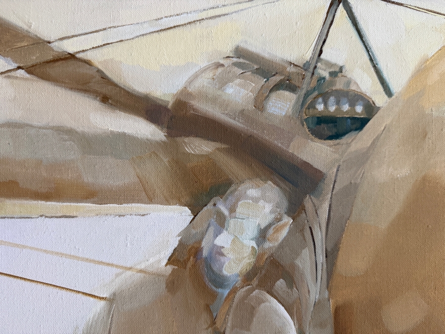 Original Mid-Century Impressionist Aviation Oil Painting On Canvas By Noonan Dated 1965 48' X 41' Framed 51'W X 43'H [Photo 5]