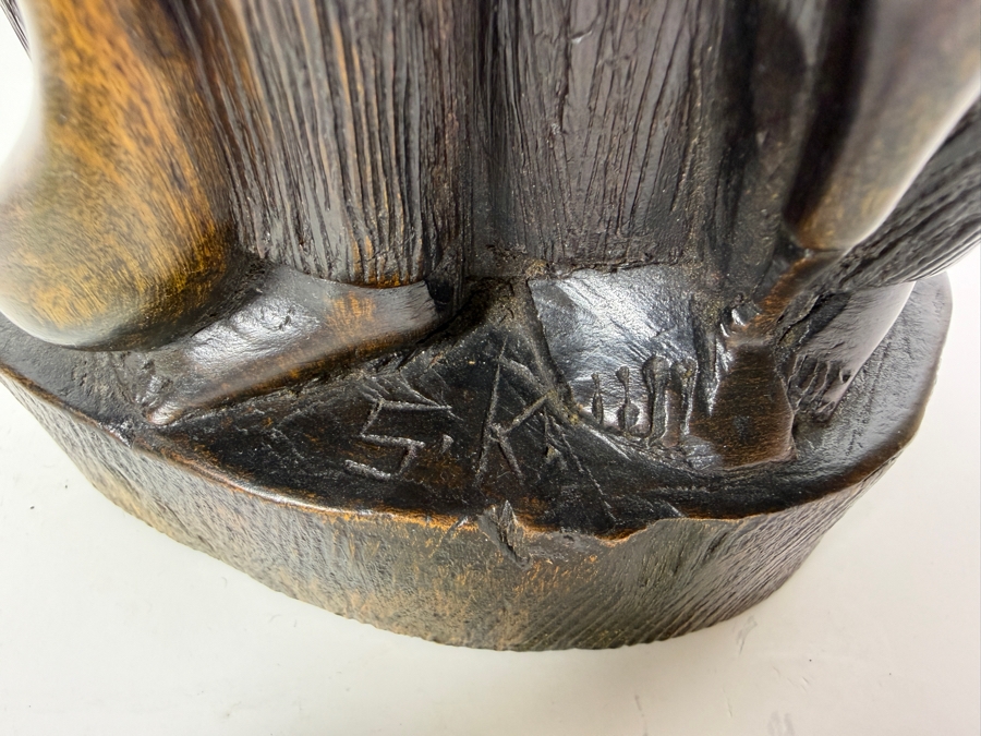 Vintage East African Makonde Hand Carved Dark Ebony Wood Dama Family Tree Unit Of Life Interlocking Tribal Figures Sculpture 15'H [Photo 8]