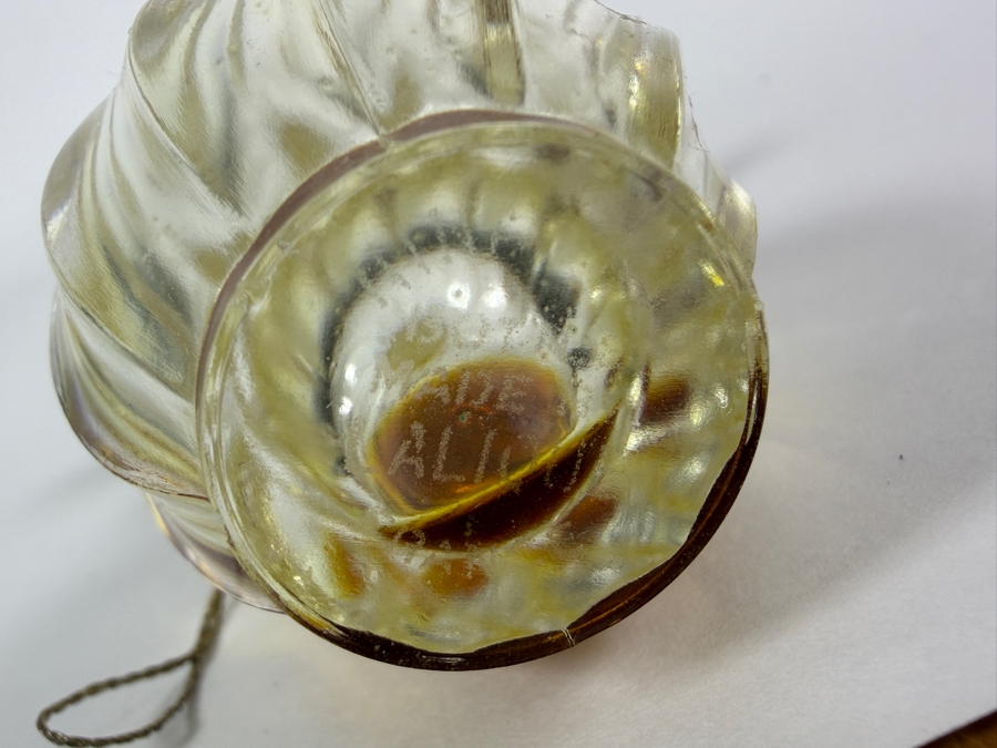 Vintage Marc Lalique For Nina Ricci L'Air Du Temps Swirl Clear Glass Perfume Bottle With Frosted Single Dove Stopper 3.5'H [Photo 5]