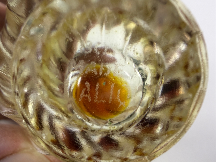 Vintage Marc Lalique For Nina Ricci L'Air Du Temps Swirl Clear Glass Perfume Bottle With Frosted Single Dove Stopper 3.5'H [Photo 4]