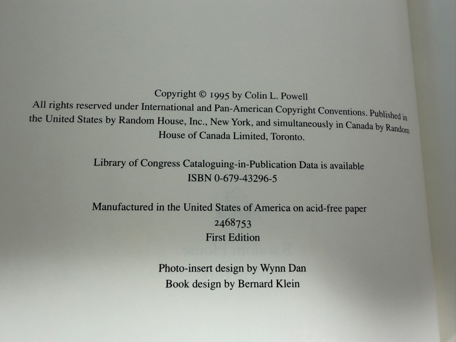 SIGNED Vintage 1995 Colin Powell My American Journey Inscribed Autographed Signed First Edition Hardcover Memoir Biography Book [Photo 4]