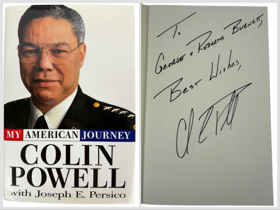 SIGNED Vintage 1995 Colin Powell My American Journey Inscribed Autographed Signed First Edition Hardcover Memoir Biography Book