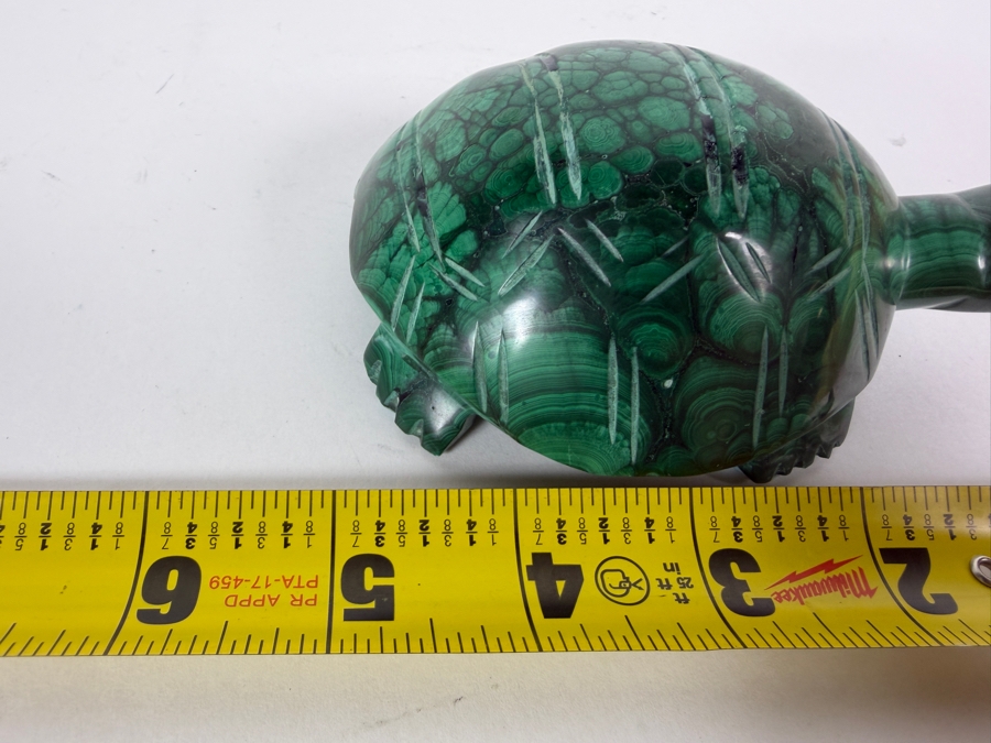 Vintage Hand Carved Genuine Green Malachite Polished Tortoise Turtle Sculpture Figurine Gemstone Animal 5'L [Photo 7]