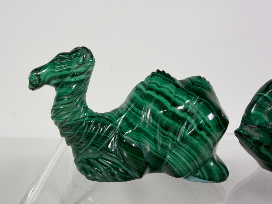 (5) Collection Of Carved Green Malachite Animals And Fish Figurines Approximately 2'H [Photo 3]
