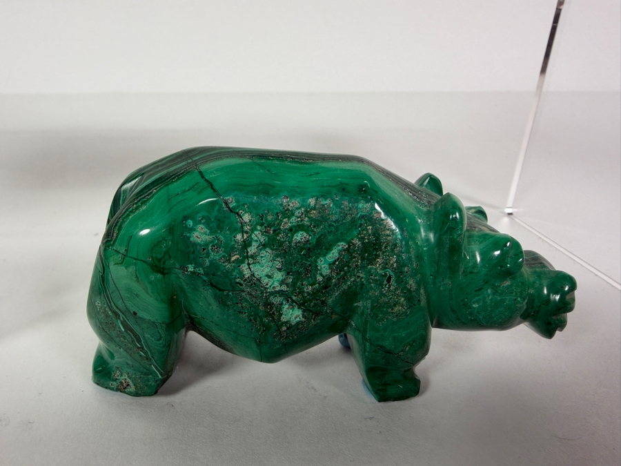 (5) Collection Of Carved Green Malachite Animals And Fish Figurines Approximately 2'H [Photo 7]