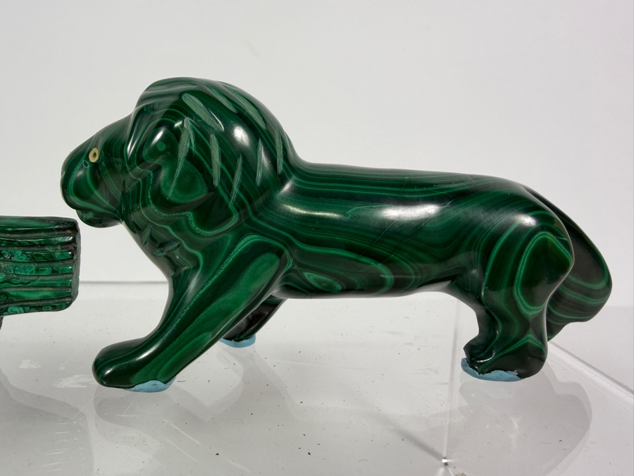 (5) Collection Of Carved Green Malachite Animals And Fish Figurines Approximately 2'H [Photo 5]