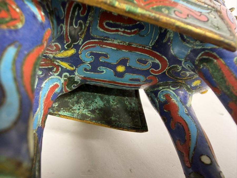 Pair Of Vintage Chinese Cloisonne Horse Figurines Each Measures 6W X 6H [Photo 11]