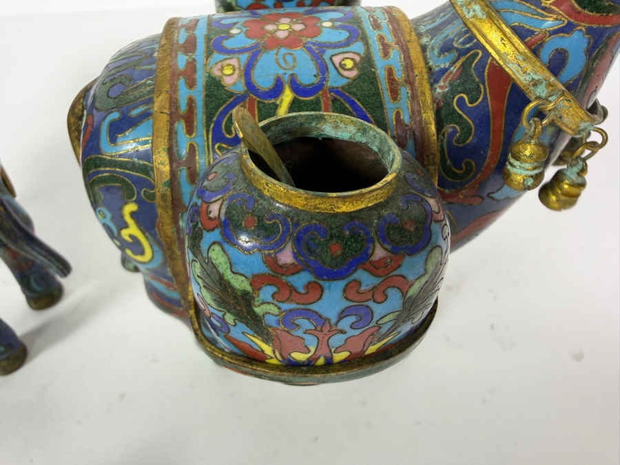 Pair Of Vintage Chinese Cloisonne Horse Figurines Each Measures 6W X 6H [Photo 10]