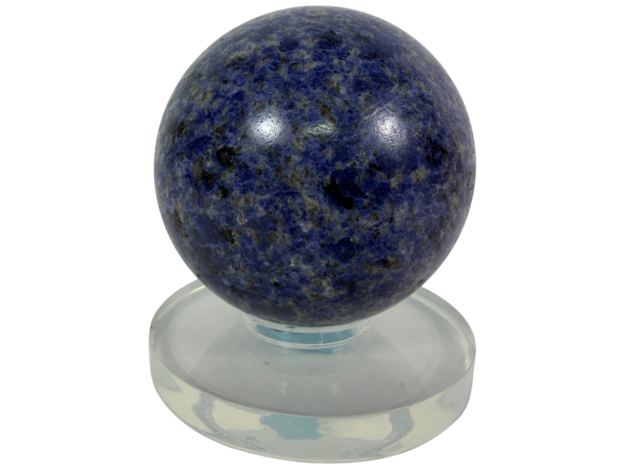 Blue Sodalite Sphere On Lucite Stand 3.5'H