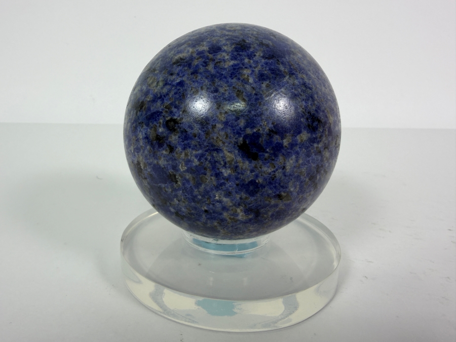 Blue Sodalite Sphere On Lucite Stand 3.5'H [Photo 2]