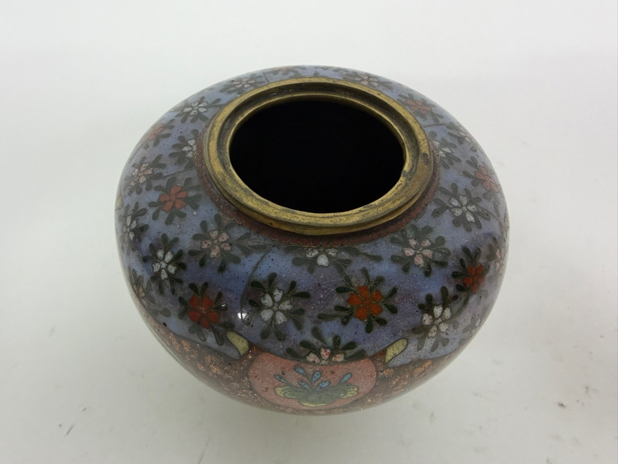  Antique Japanese Meiji Era Cloisonne Enamel Ginger Jar 3.5'H [Photo 6]