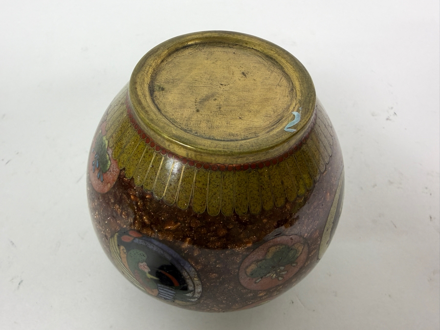  Antique Japanese Meiji Era Cloisonne Enamel Ginger Jar 3.5'H [Photo 7]