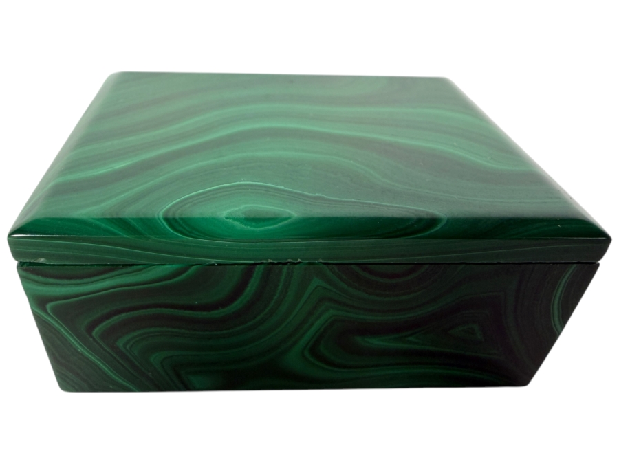 Green Malachite Hinged Box 2.25W X 1.75D X 1H