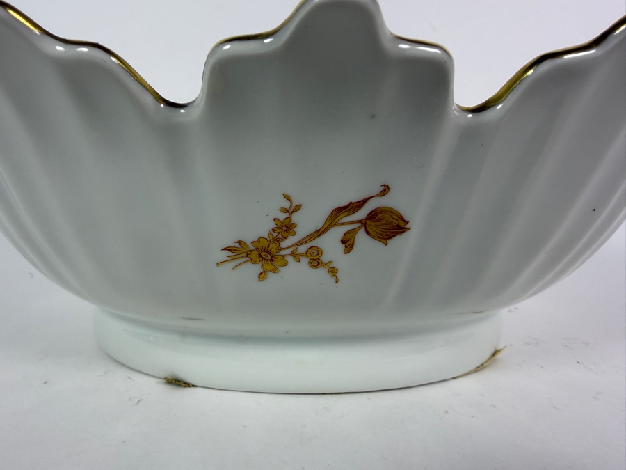 Limoges France Hand-painted Porcelain Serving Bowl 12W X 9D X 4.25H [Photo 8]